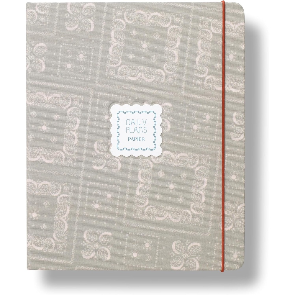 image:imagePapier Bandana 16Week Undated Planner  Stripe Fabric Hardcover  Write Lists Notes Goals Tasks Dates Ideas Meetings Appointments  Improve Personal or Work Life Productivity  Concealed Spine