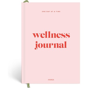 Papier Daily Wellness Journal Diary – Beige, 8.46″L x 6.02″W | Hardback Cover Wellbeing, Gratitude & Mindset Diary for Personal Growth, Mindfulness & Reflection | Track Goals, Sleep & Lifestyle Habits(One Day at a Time – Pink)