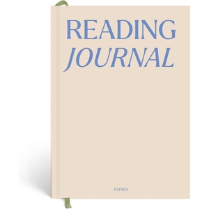 Papier Hardback Reading Journal – Beige, 8.46″L x 6.02″W | Book Diary to Review 32 Books, Curated Recommendations, Book Club Prompts, Track Borrowed/Lent Books | 85gsm Paper, 3mm Thick Cover | Study & Personal Use