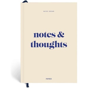 Papier Joy Notebook – Beige Hardback Journal | Lined Pages | Good for Notes, Thoughts & Writing | Study & Office Organizer, Project List, Commonplace Book & Bookmark | Beautiful Gift