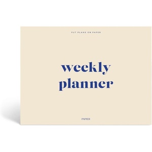 Papier Joy Weekly Desk Planner – Beige | 1 Page Per Week | Weekly Plan Section & Next Week Notes | TearOff Design | Table Top Office Essentials | 52 Sheets | Undated | Time Management & Organizer Gift