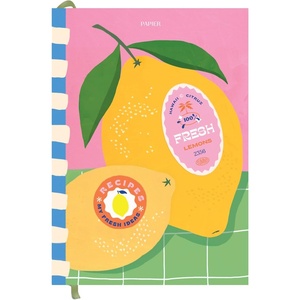 Papier Recipe Journal – Harvest, Navy, 8.46″ L x 6.02″ W, Hardback | Preserve Family Traditions | Silk Finish | Well Organised and Durable | Space for Cooking Hints & Tips(Lemon)