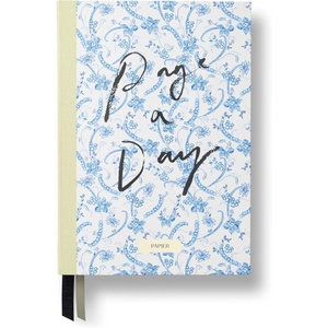 Papier Scripted Floral Blue Softcover Page a Day Planner | Write Lists, Notes, Goals, Tasks, Dates, Ideas, Meetings & Appointments | Improve Personal or Work Life Productivity | Great Gift | A5 Size