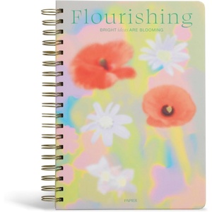 Papier Surreal Spiral Notebook – Floral Design | Lined Pages | Undated & Blank | Diary, Planner, Organizer Or Daily Journal | Write Reflections, Thoughts & Goals Every Day, Week or Month