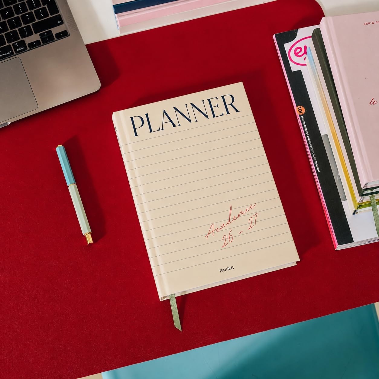image:imagePapier In The Grid A5 Academic Planner 202627 HardCover Week amp Month Organizer 100gsm Paper Goals Key Dates amp Assignment Planning