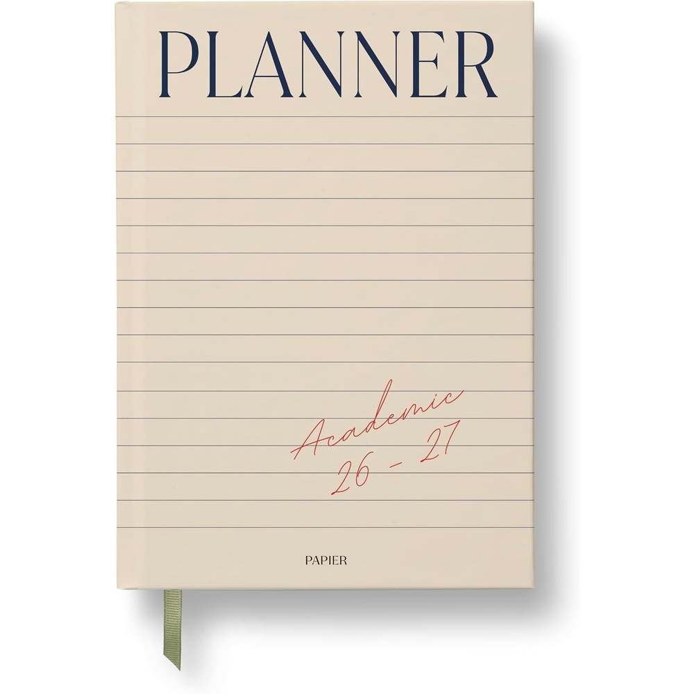 image:imagePapier In The Grid A5 Academic Planner 202627 HardCover Week amp Month Organizer 100gsm Paper Goals Key Dates amp Assignment Planning