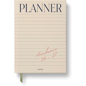Papier In The Grid A5 Academic Planner 2026/27, Hard-Cover | Week & Month Organizer, 100gsm Paper, Goals Key Dates & Assignment Planning